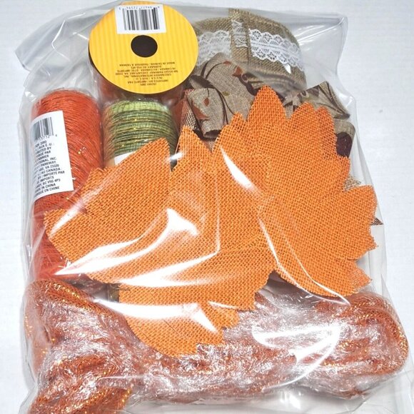 Lot Of Fall Thanksgiving Decorative Mesh Wire Edge Ribbon Crafting... - Picture 11 of 11